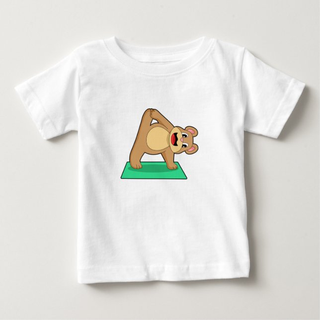 T-shirt Pour Bébé Ours au Yoga Fitness (Devant)