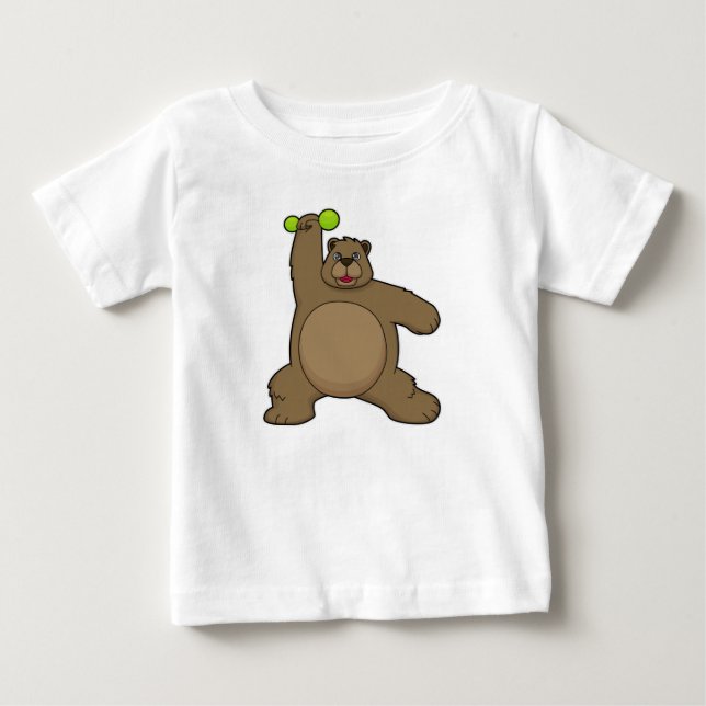 T-shirt Pour Bébé Ours avec cloche à Yoga Fitness (Devant)