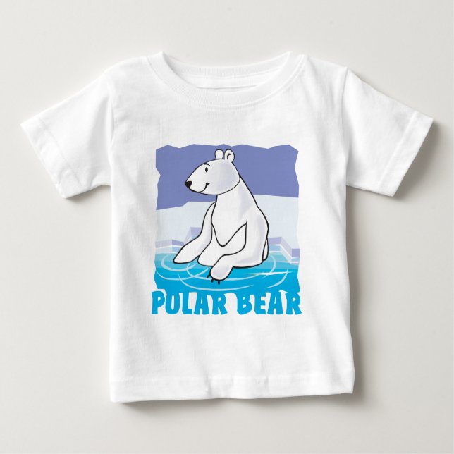 T-shirt Pour Bébé Ours blanc amical d'enfant (Devant)