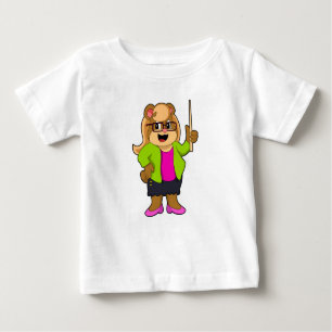 T-shirt Pour Bébé Ours comme enseignant avec lunettes