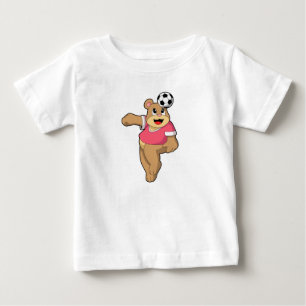 T-shirt Pour Bébé Ours comme joueur de football avec Soccer.PNG