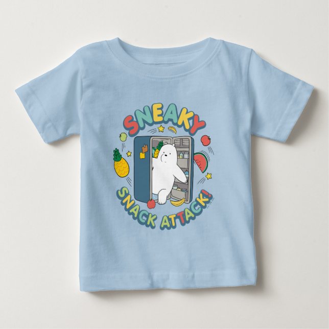 T-shirt Pour Bébé Ours De Glace - Attaque Snack Sneaky! (Devant)