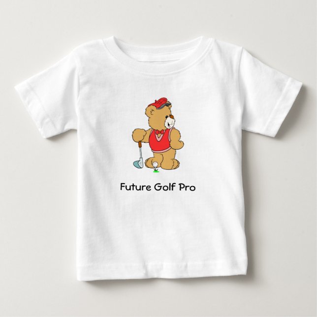 T-shirt Pour Bébé Ours de nounours de professionnel de golf (Devant)