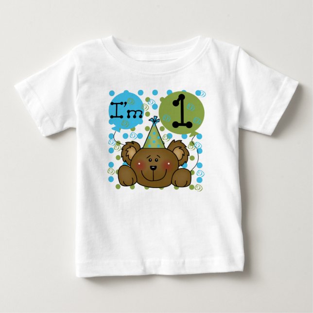 T-shirt Pour Bébé Ours de nounours je suis de l'un premier (Devant)