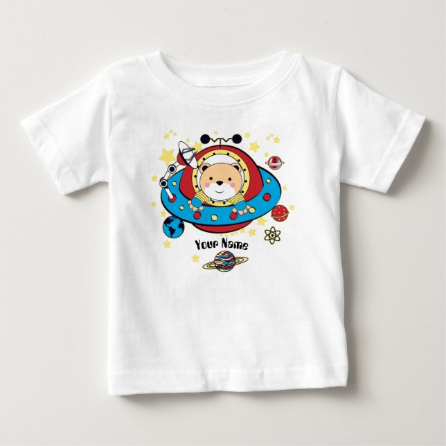 T-shirt Pour Bébé Ours d'espace UFO (Devant)