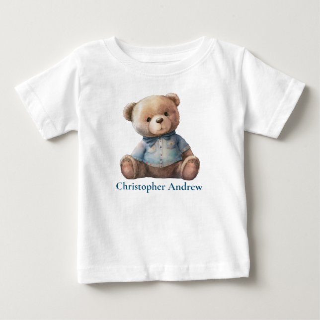 T-shirt Pour Bébé Ours en peluche personnalisé bébé garçon mignon ca (Devant)