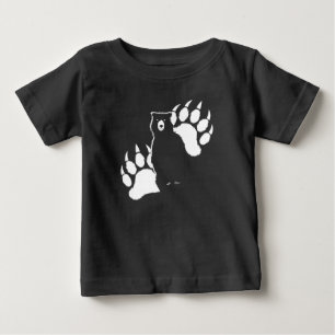 T-shirt Pour Bébé Ours grizzli et empreintes