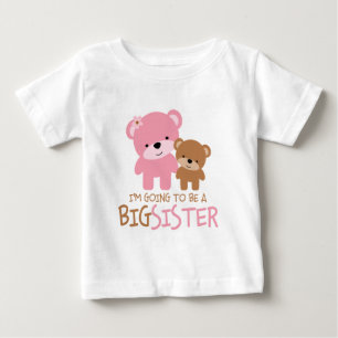 T-shirt Pour Bébé Ours "Je vais être une grande soeur"