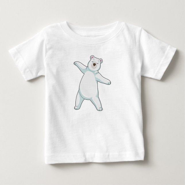 T-shirt Pour Bébé Ours polaire au Yoga Fitness à debout (Devant)