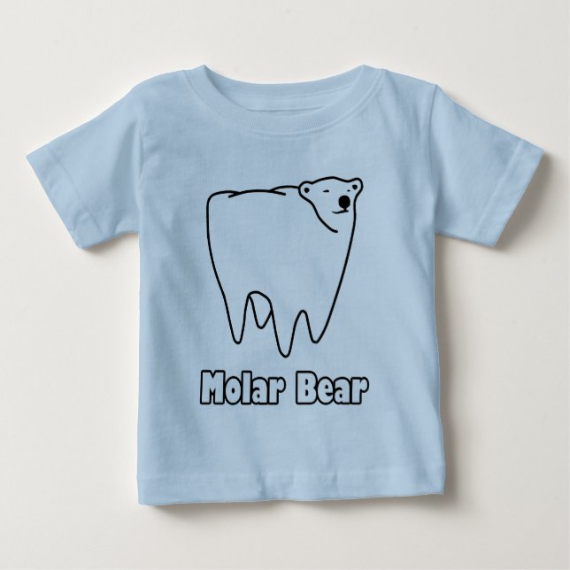 T-shirt Pour Bébé Ours polaire de dent d'ours molaire (Devant)