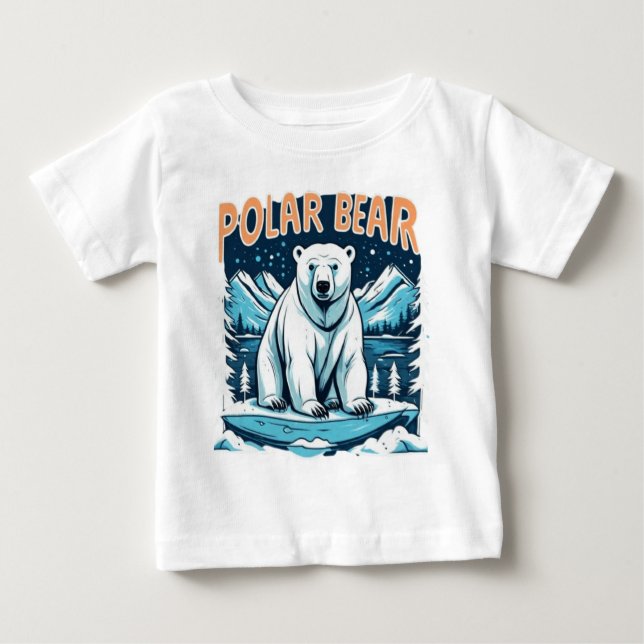 T-shirt Pour Bébé Ours polaire des animaux mignons (Devant)