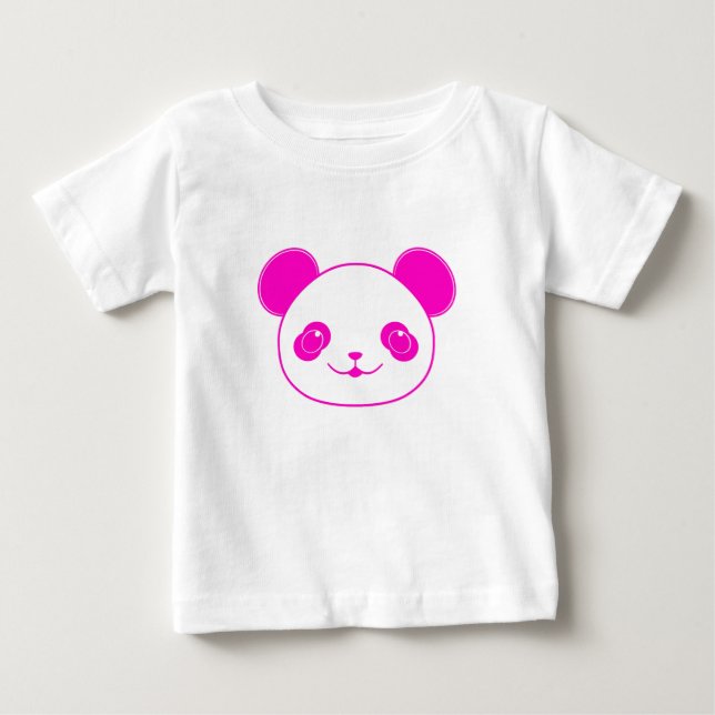 T-shirt Pour Bébé Ours rose Kawaii Panda (Devant)