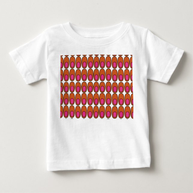 T-shirt Pour Bébé Ovales orange et rose (Devant)
