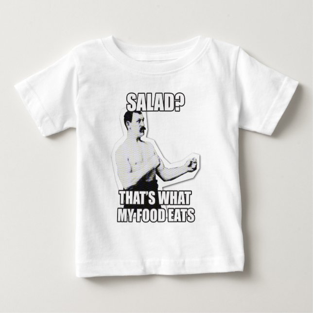 T-shirt Pour Bébé Overly Manly Man frappe à nouveau ! (Devant)