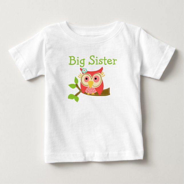 T-shirt Pour Bébé Owl Big Sister (Devant)