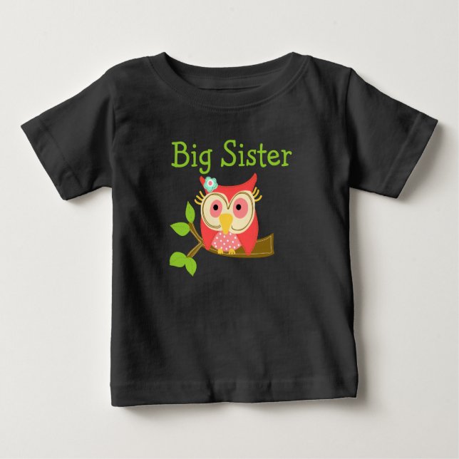 T-shirt Pour Bébé Owl Big Sister (Devant)
