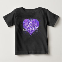 Paillettes violettes, amour graffiti valentine