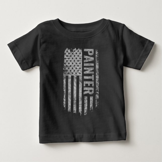 T-shirt Pour Bébé Painter USA Flag Distressed design (Devant)
