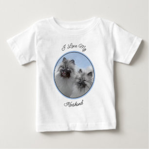 T-shirt Pour Bébé Paire de Keeshond Peinture originale d'animaux d'a