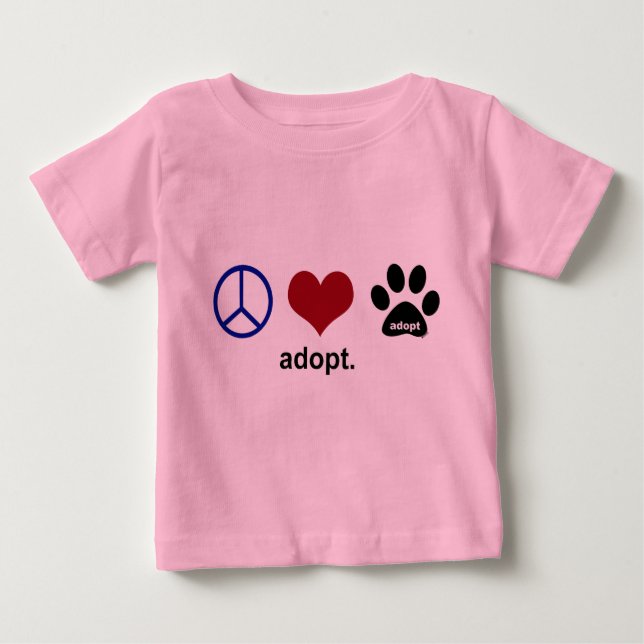 T-shirt Pour Bébé Paix, amour, adoption (Devant)