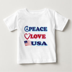 T-shirt Pour Bébé Paix-Amour-États-Unis