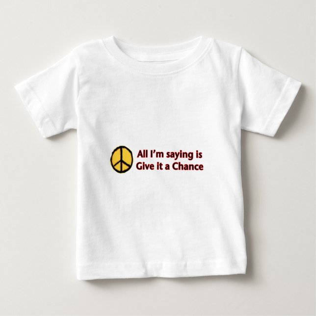T-shirt Pour Bébé Paix - Donnez-lui une chance (Devant)