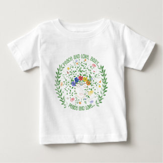 T-shirt Pour Bébé Paix et amour, bébé…