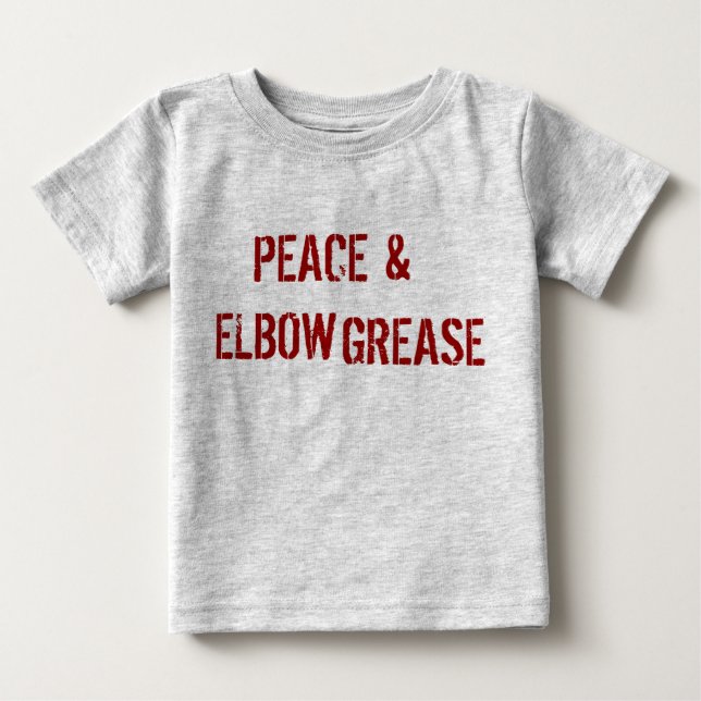 T-SHIRT POUR BÉBÉ PAIX ET HUILE DE COUDE (Devant)
