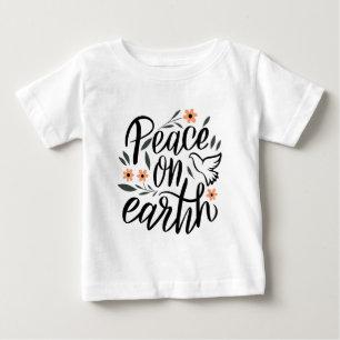 T-shirt Pour Bébé Paix sur Terre Design Floral