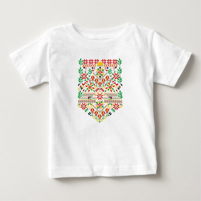 T-shirt Pour Bébé Palestine Tatreez Broderie traditionnelle (Devant)