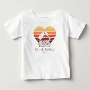 T-shirt Pour Bébé Palette de Boho personnalisée Coeur 1ère fête des 