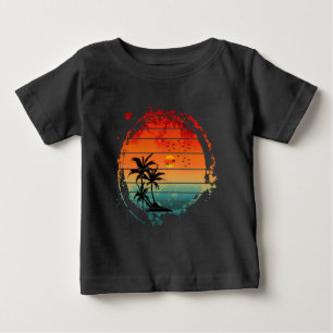 T-shirt Pour Bébé palmier tendance coucher de soleil