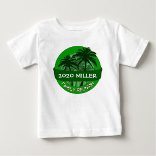 T-shirt Pour Bébé Palmier vert personnalisé nom de l'année
