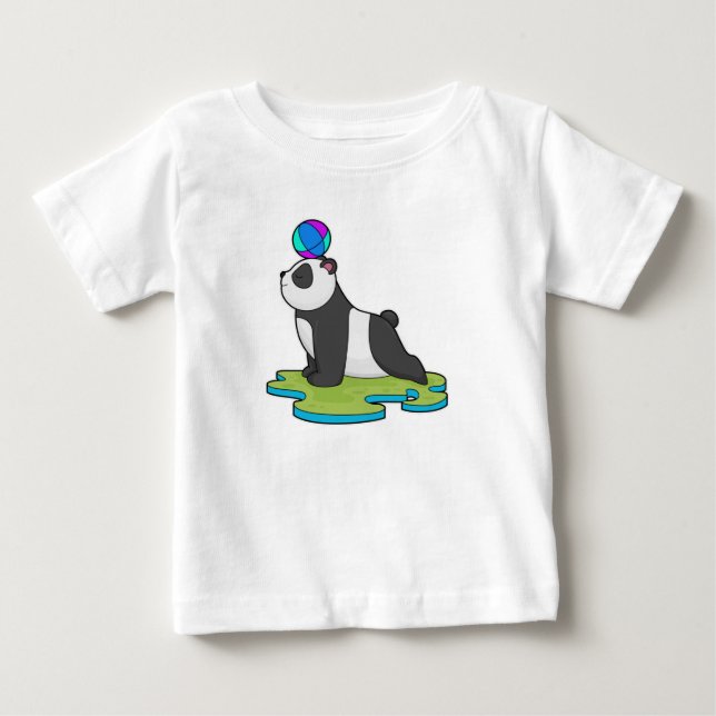 T-shirt Pour Bébé Panda at yoga (Devant)