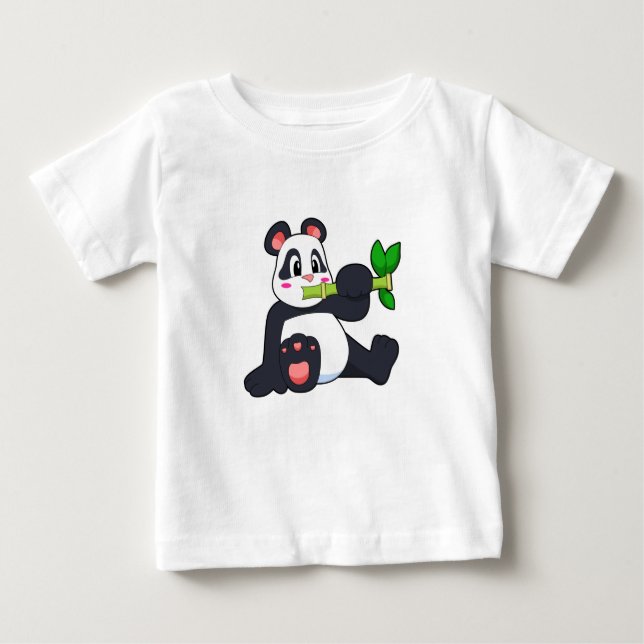 T-shirt Pour Bébé Panda avec bambou (Devant)