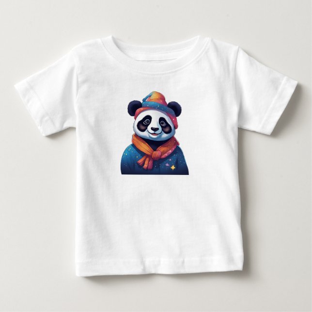 T-shirt Pour Bébé Panda avec casquette (Devant)