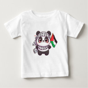 T-shirt Pour Bébé Panda avec la paix en Palestine
