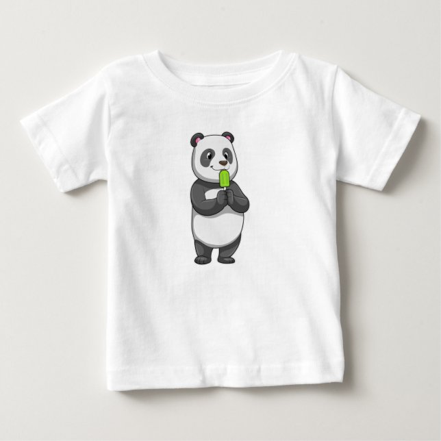 T-shirt Pour Bébé Panda avec Popsicle (Devant)