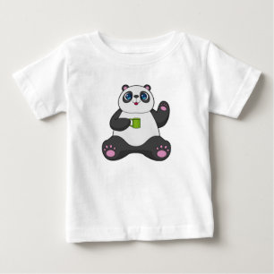 T-shirt Pour Bébé Panda avec tasse de café