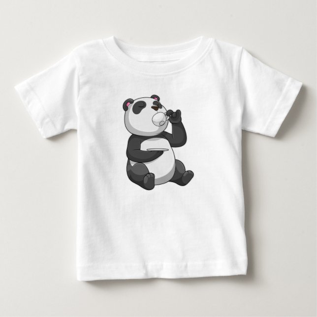 T-shirt Pour Bébé Panda avec Tea Cup (Devant)