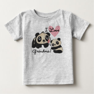 T-shirt Pour Bébé Panda Bears I Love Grandma