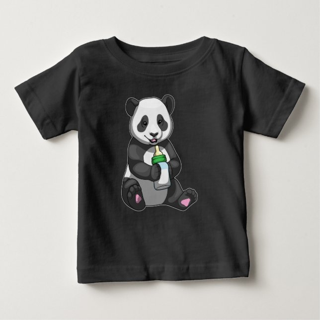 T-shirt Pour Bébé Panda Bouteille bébé Lait (Devant)