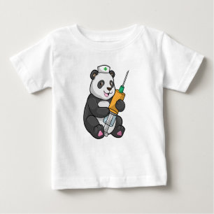 T-shirt Pour Bébé Panda comme infirmière avec seringue