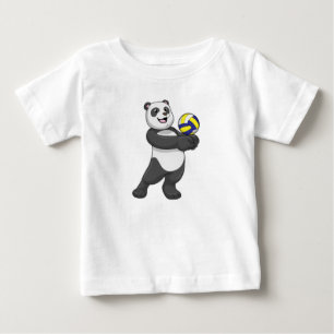 T-shirt Pour Bébé Panda comme joueur de volleyball avec volleyball