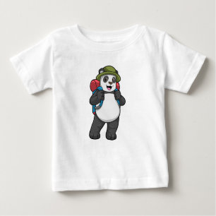 T-shirt Pour Bébé Panda comme randonneur avec sac à dos