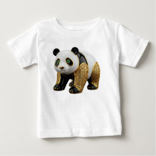 T-shirt Pour Bébé Panda en porcelaine de luxe avec filigrane d'or