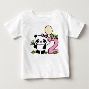 T-shirt Pour Bébé Panda Girl 2e anniversaire