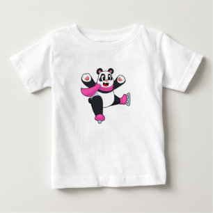 T-shirt Pour Bébé Panda Patinage sur glace Patins sur glace