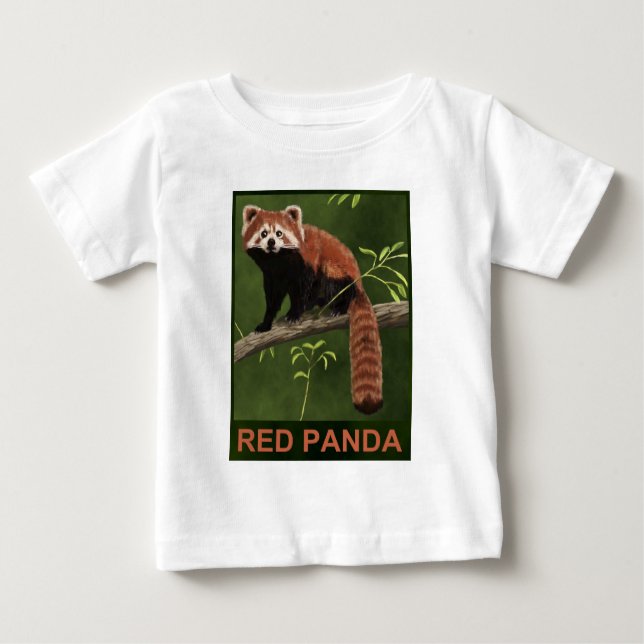 T-shirt Pour Bébé Panda rouge (Devant)