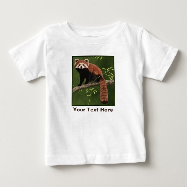 T-shirt Pour Bébé Panda rouge (Devant)